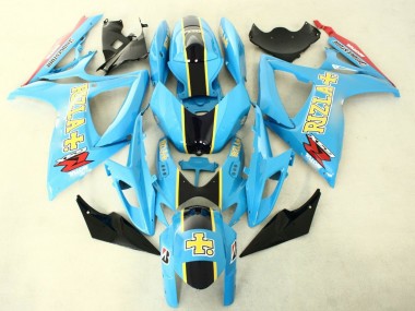 Carenado Moto Suzuki GSXR 600/750 2006-2007 - Azul Claro Negro Amarillo Rizla