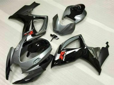 Carenado Moto Suzuki GSXR 600/750 2006-2007 - Plata Gris Negro Brillante Rojo