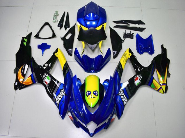 Carenado Moto Suzuki GSXR 600/750 2008-2010 - Azul Amarillo Tiburón