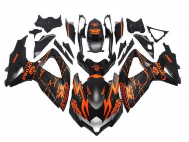 Carenado Moto Suzuki GSXR 600/750 2008-2010 - Negro Mate Naranja Alstare Corona Motul