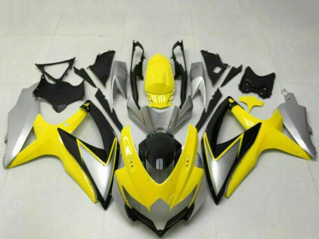 Carenado Moto Suzuki GSXR 600/750 2008-2010 - Amarillo Plata Negro Brillante