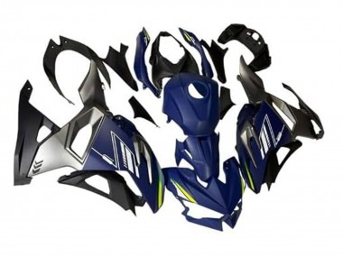 Carenado Moto Kawasaki Ninja 500 EX500R 2024-2025 - Azul Blanco Amarillo Plata Negro