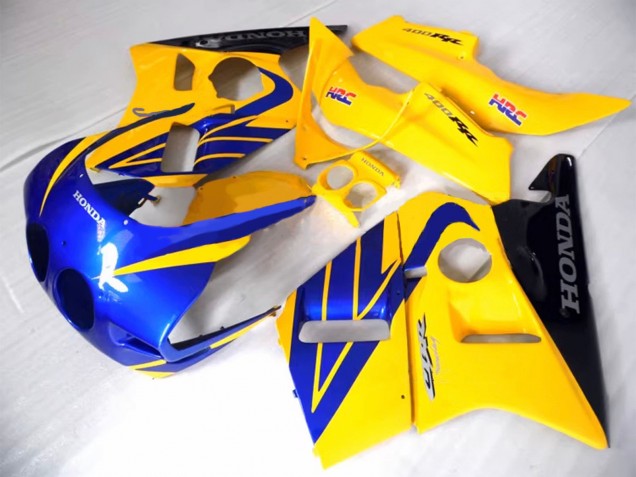 Carenado Moto Honda CBR400RR NC23 1987-1989 - Amarillo Azul Negro Brillante