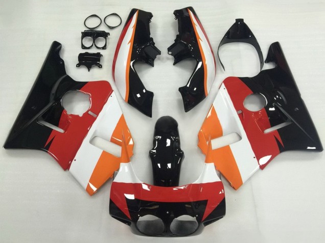 Carenado Moto Honda CBR400RR NC23 1987-1989 - Naranja Blanco Rojo Negro Brillante