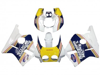 Carenado Moto Honda CBR400RR NC23 1987-1989 - Blanco Amarillo Azul Rothmans