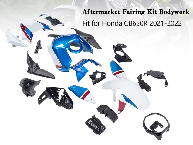 Carenado Moto Honda CB650R 2019-2022 - Azul Rojo Negro