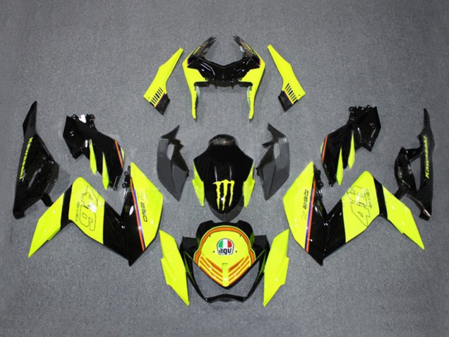 Carenado Moto Kawasaki Z250/Z300 2015-2016 - Amarillo Negro Brillante Monstruo