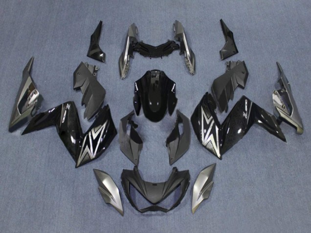 Carenado Moto Kawasaki Z250/Z300 2015-2016 - Negro Brillante Plata