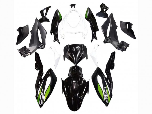 Carenado Moto Kawasaki Z400 2018-2024 - Blanco Negro Brillante Verde