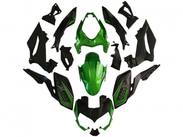 Carenado Moto Kawasaki Z400 2018-2024 - Verde Negro Mate