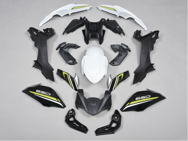 Carenado Moto Kawasaki Ninja Z650 2017-2019 - Negro Blanco Amarillo