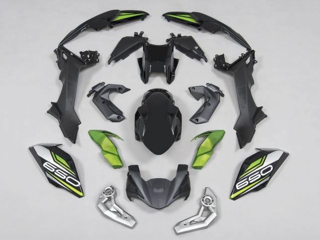 Carenado Moto Kawasaki Ninja Z650 2017-2019 - Negro Verde Plata