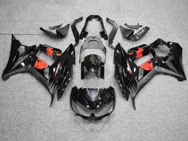 Carenado Moto Kawasaki Z1000SX 2010-2016 - Negro Brillante Negro Mate Rojo Bull