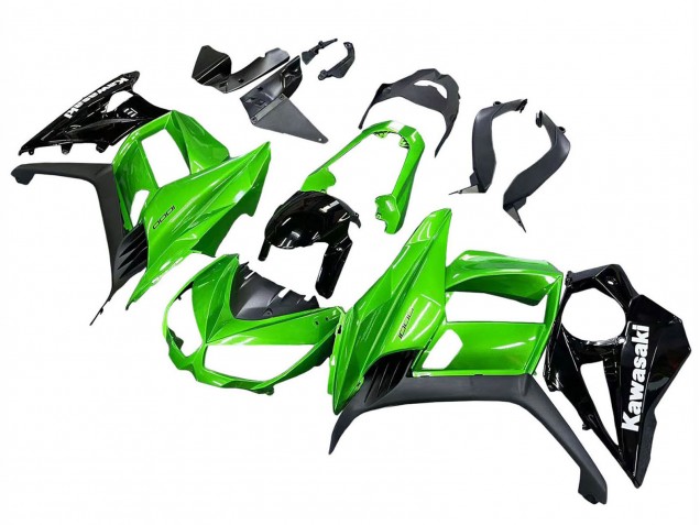 Carenado Moto Kawasaki Z1000SX 2010-2016 - Negro Brillante Negro Mate Verde