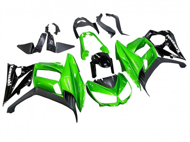 Carenado Moto Kawasaki Z1000SX 2010-2016 - Negro Brillante Negro Mate Verde
