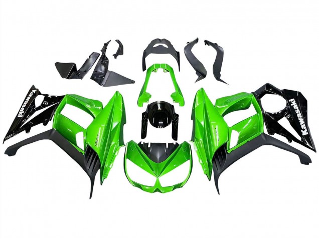 Carenado Moto Kawasaki Z1000SX 2010-2016 - Negro Brillante Negro Mate Verde