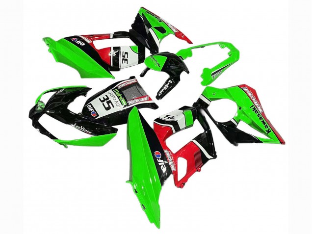 Carenado Moto Kawasaki Z1000SX 2010-2016 - Verde Rojo Negro Brillante Elf 35