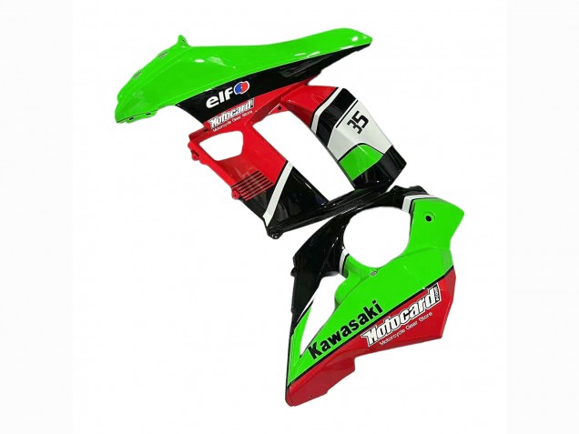 Carenado Moto Kawasaki Z1000SX 2010-2016 - Verde Rojo Negro Brillante Elf 35