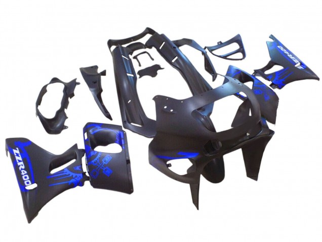 Carenado Moto Kawasaki ZZR400 1993-2007 - Negro Mate Azul