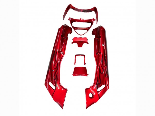 Carenado Moto Kawasaki ZZR400 1993-2007 - Rojo Negro Llama
