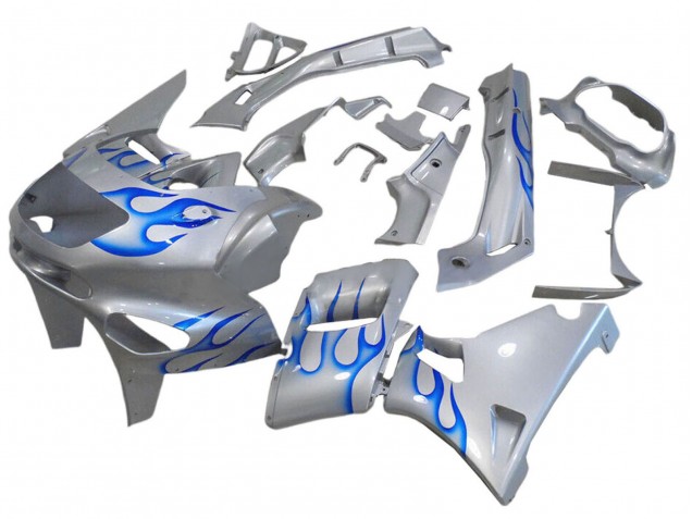 Carenado Moto Kawasaki ZZR400 1993-2007 - Blanco Azul Llama