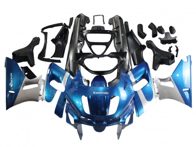 Carenado Moto Kawasaki ZZR400 1993-2007 - Azul Plata Negro