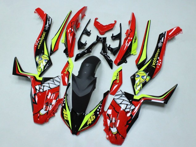 Carenado Moto Yamaha XMAX300 2017-2021 - Rojo Amarillo Negro Tiburón 46