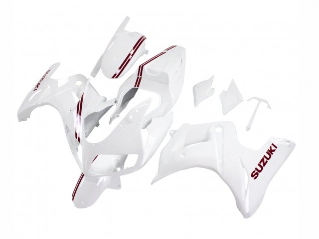 Carenado Moto Suzuki SV650 2003-2013 - Blanco Rojo Oscuro Línea