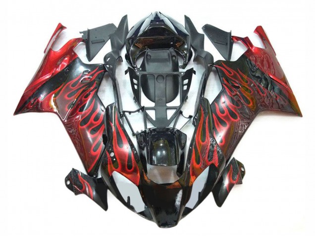 Carenado Moto Aprilia RSV1000 2003-2006 - Negro Brillante Rojo Llama