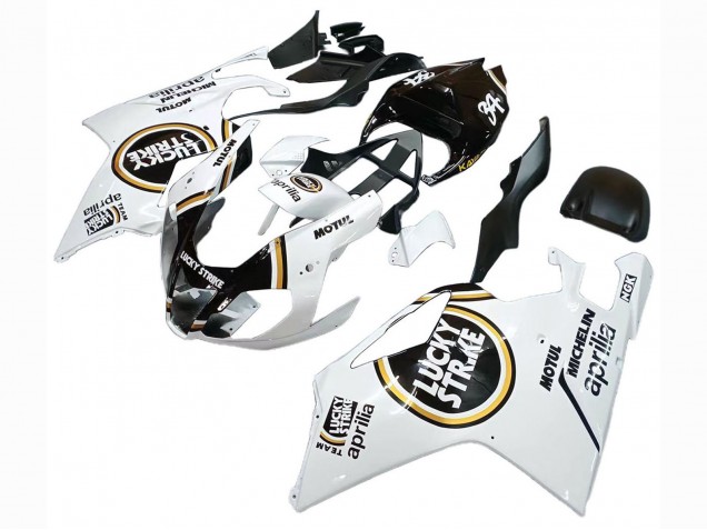 Carenado Moto Aprilia RSV1000 2003-2006 - Blanco Negro Lucky Strike Motul Michelin