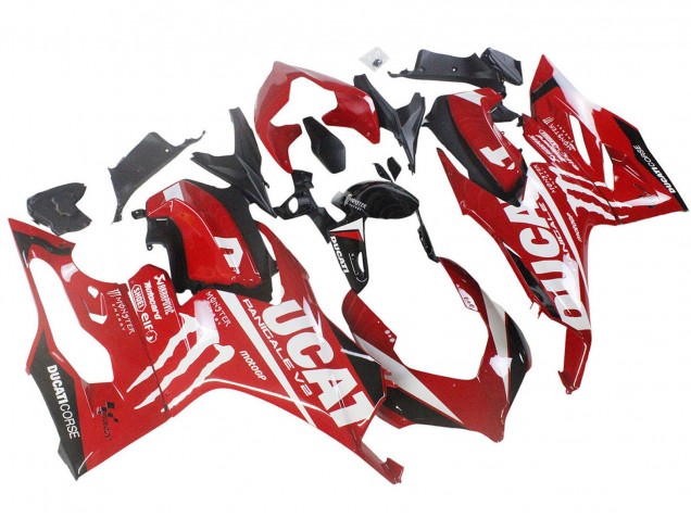 Carenado Moto Ducati Panigale V2 2020-2024 - Rojo Negro Brillante Monstruo Corse