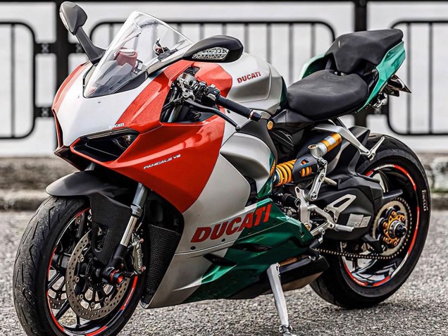 Carenado Moto Ducati Panigale V2 2020-2024 - Plata Rojo Verde