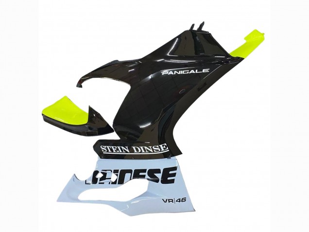 Carenado Moto Ducati Panigale V2 2020-2024 - Blanco Verde Lima Negro Brillante Stein Dinse VR 46