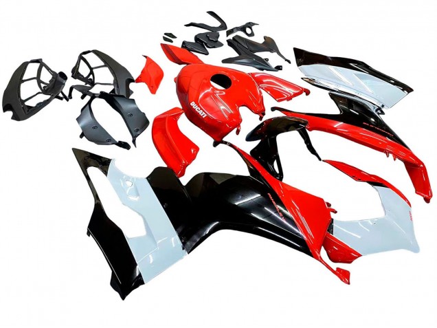 Kits Carenados Moto Ducati Panigale V2 2020-2024 - Blanco Rojo Negro Brillante