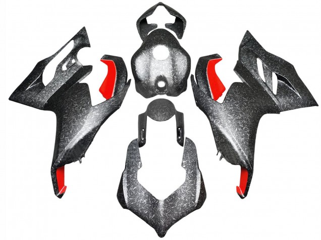 Carenado Moto Ducati Panigale V2 2020-2024 - Negro Falsificado FibraCarbono Estilo Rojo