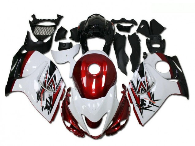 Carenado Moto Suzuki GSXR 1300 Hayabusa 2008-2020 - Blanco Rojo Negro