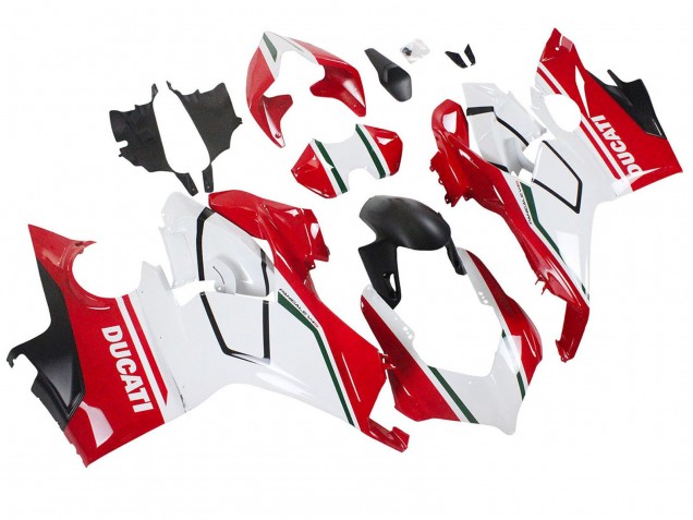 Carenado Moto Ducati Panigale V4 V4S 2018-2019 - Blanco Rojo Negro Mate