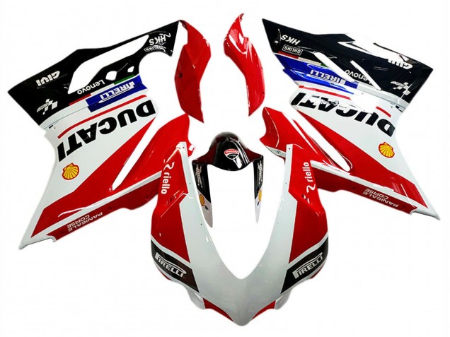 Carenado Moto Ducati Panigale V4 V4S 2018-2019 - Blanco Rojo Negro Brillante Lenovo
