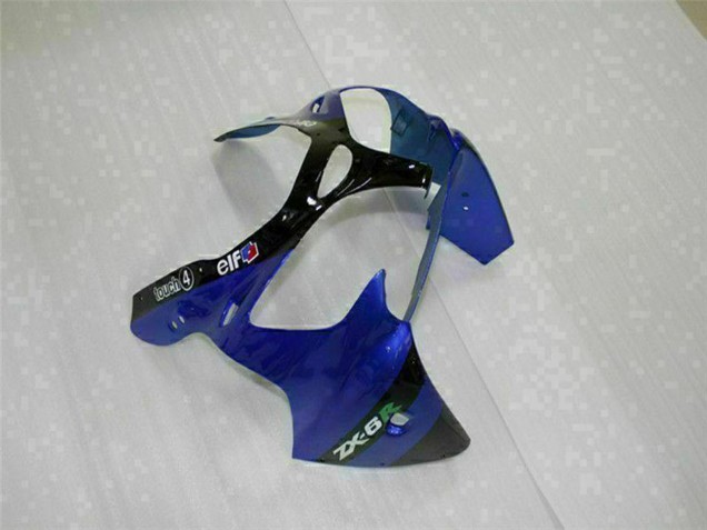Carenado Moto Kawasaki ZX6R 2000-2002 - Azul Negro Brillante Elf Bridgestone