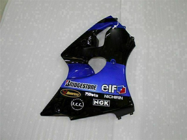 Carenado Moto Kawasaki ZX6R 2000-2002 - Azul Negro Brillante Elf Bridgestone