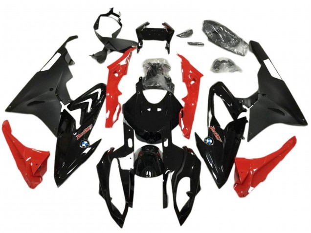 Carenado Moto ABS BMW S1000RR 2017-2018 - Rojo Negro Brillante Negro Mate