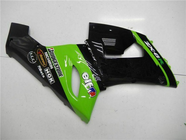 Carenado Moto Kawasaki ZX6R 2005-2006 - Verde Negro Brillante Elf