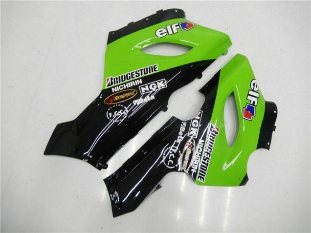 Carenado Moto Kawasaki ZX6R 2005-2006 - Verde Negro Brillante Elf
