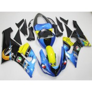 Carenado Moto Kawasaki ZX6R 2005-2006 - Azul Amarillo Negro Tiburón