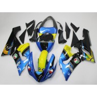 Carenado Moto Kawasaki ZX6R 2005-2006 - Azul Amarillo Negro Tiburón