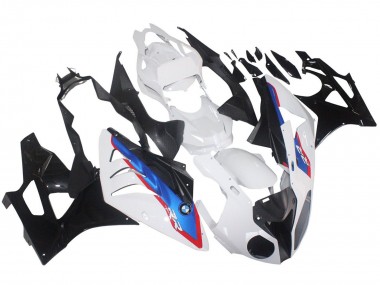 Carenado Moto BMW S1000RR 2009-2014 - Blanco Rojo Azul Negro Brillante HP Becker Carbon
