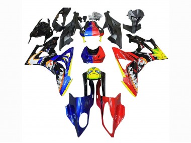 Carenado Moto BMW S1000RR 2009-2014 - Rojo Azul Amarillo Tiburón