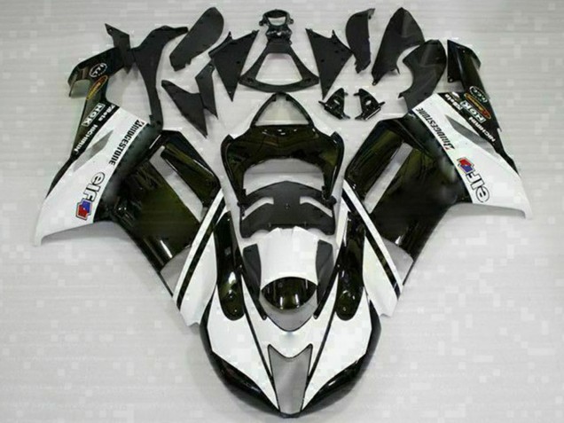 Carenado Moto Kawasaki ZX6R 2007-2008 - Negro Blanco