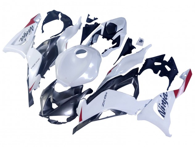Carenado Moto Kawasaki ZX6R 2023-2025 - Blanco Perla Negro Rojo