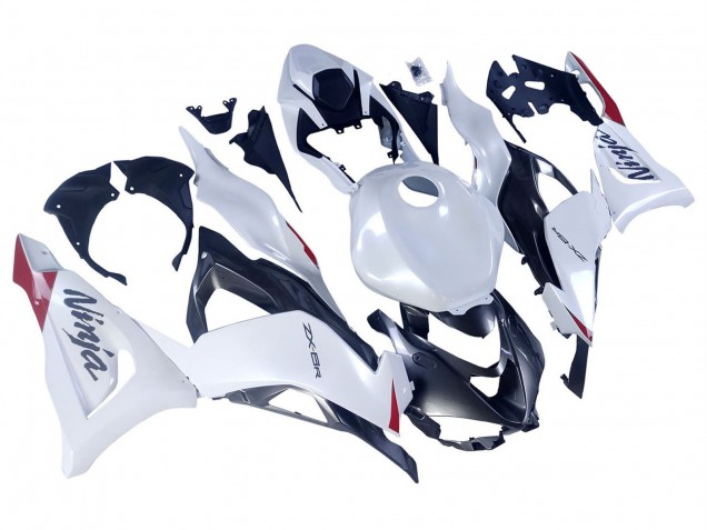 Carenado Moto Kawasaki ZX6R 2023-2025 - Blanco Perla Negro Rojo